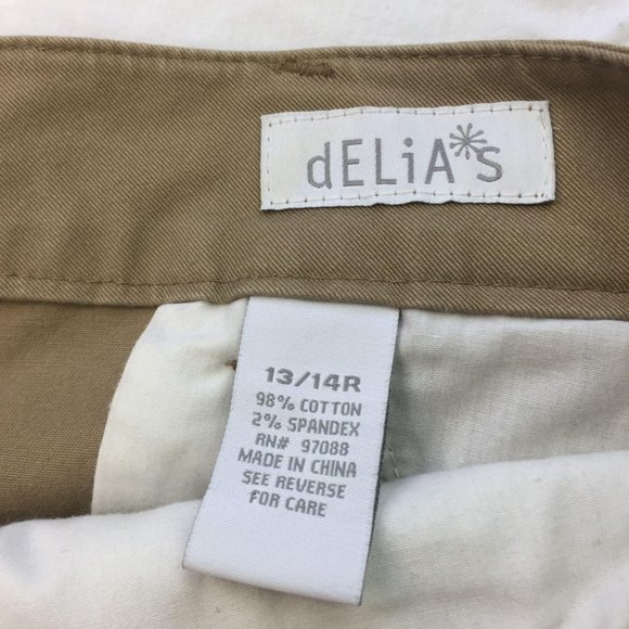 DELIA*s KHAKI CHINOS PANTS STRAIGHT LEG TAN WOMENS 13/14 R - Picture 9 of 14